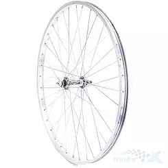 Felga przednia, koło rowerowe 26", obręcz MTB aluminiowa, piasta srebrna JY-433 ze szprychami, ocynk