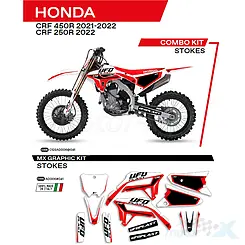 Zestaw naklejek, oklein motocykla, kolor czarny, UFO Plast AD006001, Honda CRF 250R / CRF 450R