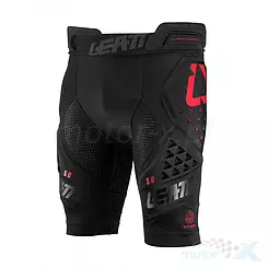 Spodenki z ochraniaczami Leatt Impact shorts 3DF 5.0 czarno-czerwone