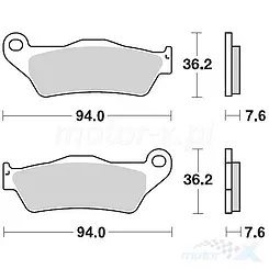 Klocki hamulcowe KH181, Moto-Master Sinter Metal Racing, BMW / Gas Gas / Husaberg / Husqvarna / KTM / TM Racing
