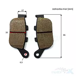 Klocki hamulcowe hydraulicznego tył komplet CBS Junak RZ125 / 121FL / RACER