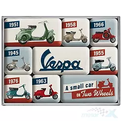 Magnes 9 sztuk Vespa Model Chart Nostalgic Art 83110