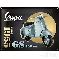 Tablica, plakat 30x40 cm, tłoczona blacha, vespa- gs 150 sin gold Nostalgic Art 63385