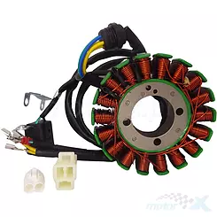 Stator iskrownik, stojan alternatora, 18 cewek, 2 kostki 3 i 2 piny, Junak S 125 / RACER 125 Euro 5