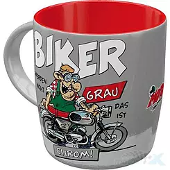 Kubek ceramiczny motomania biker chrom Nostalgic Art 43084