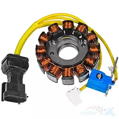 Stator iskrownik, stojan alternatora, 12 cewek, Tec, Aprilia / Derbi / Gilera / Piaggio / Vespa 125-200 4T