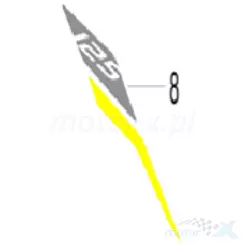 Naklejka osłony tylnej górnej prawej Keeway RKF 125 05572U32BC00