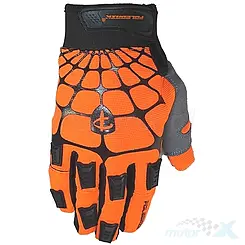 Rękawice motocyklowe cross,  pomarańczowo-czarne,  Polednik WEB MX