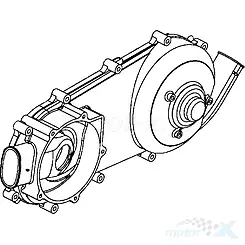Pokrywa silnika lewa srebrny N8A Kymco MXU / Maxxer / KXR