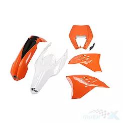 Zestaw osłon nadwozia biało-czarno-pomarańczowy UFO Plast KTM EXC / EXC-F 11'