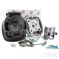 Cylinder kompletny z głowicą  DR Evolution 70cc, Gilera / Piaggio LC (do 1999 roku, bez króćca przewodu wody)
