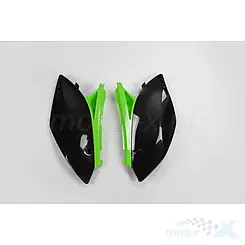 Osłony tylne górne komplet czarno-zielony UFO Plast Kawasaki KXF 250 09-12