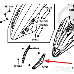 Osłona dekoracyjna szyby czołowej lewa czarna Kymco AK 550