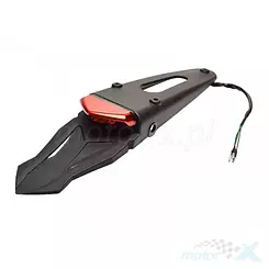 Lampa tylna LED uniwersalna z błotnikiem, czerwony klosz, homologacja