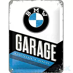 Tablica, plakat 15x20 cm, tłoczona blacha, bmw garage Nostalgic Art 26212