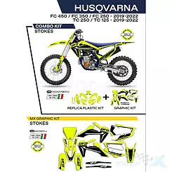Zestaw osłon nadwozia żółty fluo UFO Plast Husqvarna TC / FC