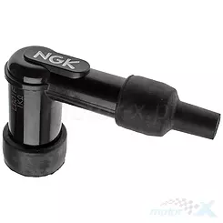 Fajka świecy zapłonowej NGK LB01F, czarna, na gwint 14mm, M4 90°
