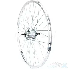 Felga tylna, koło rowerowe tylne 26", srebrna, MTB ROMET 6005, piasta Shimano NEXUS SG-C30017CAR 7-speed, szprychy ocynk