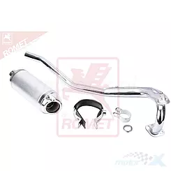 Tłumik Romet RFZ125 / RMT140 komplet (+kolanko+uszcz)