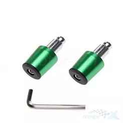 Końcówki kierownicy, metalowy kołek rozporowy 17.7mm, zielone, 2 sztuki