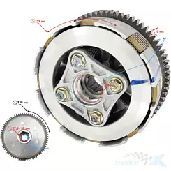Sprzęgło napędowe komplet do silnika Moretti Parts 162FMJ, 150cc 4T 5-biegowy manualny