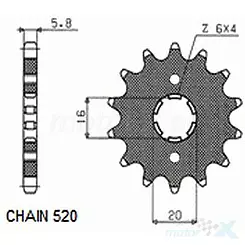 Zębatka przednia Sunstar SUNF301  12 zębów