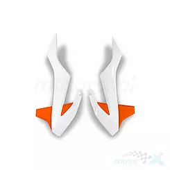 Osłony chłodnicy biało-pomarańczowe UFO Plast KTM SX 85