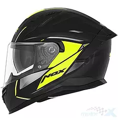 Kask integralny full face z blendą Nox N401 Xeno Matowy Czarno-Żółty Fluo
