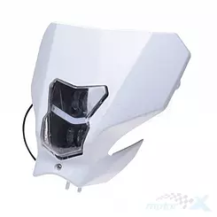 Lampa przednia LED z osłoną, uniwersalna, biała, homologowana, WM Motor 73W
