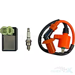 Zestaw tuningowy elektryczny, moduł + cewka + świeca standard, 139QMB/QMA (GY6 50) 4T