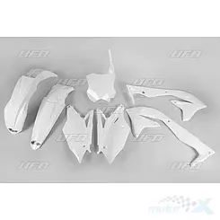 Zestaw osłon nadwozia biały UFO Plast Kawasaki KXF 450 18'
