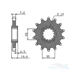 Zębatka przednia 525 17 zębów 26 / 30mm Sunstar (JTF1332)