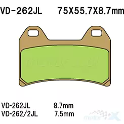 Klocki hamulcowe Vesrah Sintered Metal VD-262/2JL
