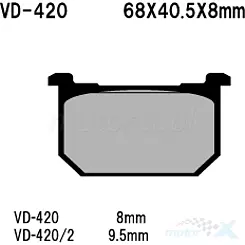 Klocki hamulcowe Vesrah Organic VD-420/2