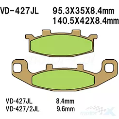 Klocki hamulcowe Vesrah Sintered Metal VD-427/2JL