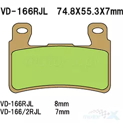 Klocki hamulcowe Vesrah Organic VD-166/2RJL