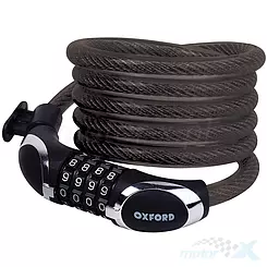 Blokada antykradzieżowa kabel szyfr 12m 180cm kolor smoke Oxford Viper 