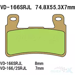 Klocki hamulcowe Vesrah  VD-166/2SRJL