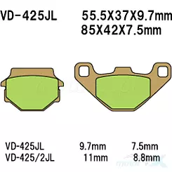 Klocki hamulcowe Vesrah Sintered Metal VD-425JL