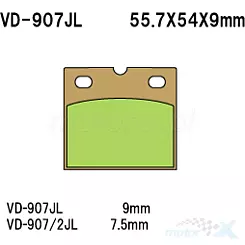 Klocki hamulcowe Vesrah Sintered Metal VD-907/2JL