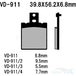 Klocki hamulcowe Vesrah Organic VD-911