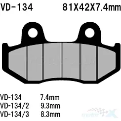 Klocki hamulcowe Vesrah Organic VD-134