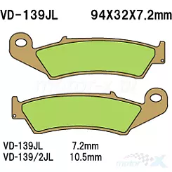 Klocki hamulcowe Vesrah Sintered Metal VD-139JL
