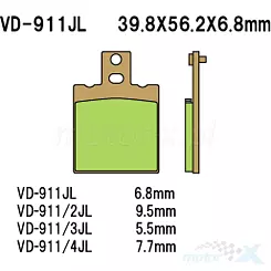 Klocki hamulcowe Vesrah Sintered Metal VD-911JL